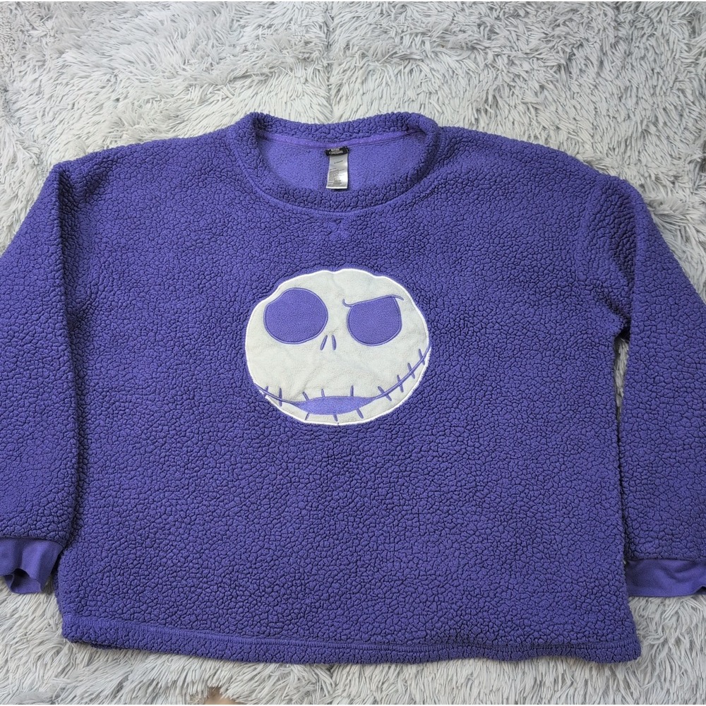 Disney Sweatshirt Womens XL Purple Tim Burton's The Nightmare Before Christmas